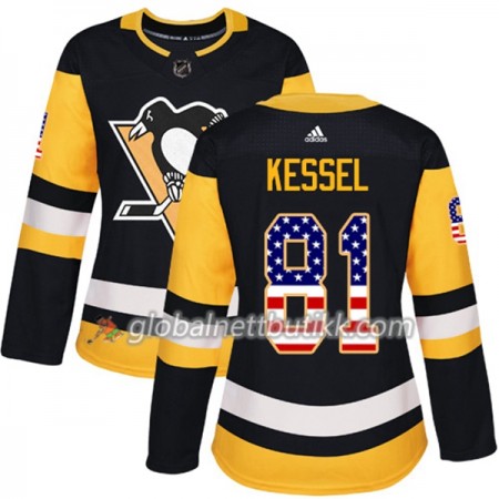 Pittsburgh Penguins Hockeydrakt Phil Kessel 81 2017-2018 USA Flag Fashion Svart Adidas Authentic - Dame